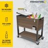 imagePermasteel 80 Quart Party Cooler Rolling Ice Chest with Wheels and Handles for Indoor Outdoor PatioBrown