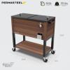 imagePermasteel 80 Quart Party Cooler Rolling Ice Chest with Wheels and Handles for Indoor Outdoor PatioBrown