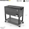 imagePermasteel 80 Quart Party Cooler Rolling Ice Chest with Wheels and Handles for Indoor Outdoor PatioGray