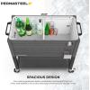 imagePermasteel 80 Quart Party Cooler Rolling Ice Chest with Wheels and Handles for Indoor Outdoor PatioGray