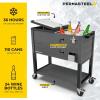 imagePermasteel 80 Quart Party Cooler Rolling Ice Chest with Wheels and Handles for Indoor Outdoor PatioGray