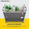 imagePermasteel 80 Quart Party Cooler Rolling Ice Chest with Wheels and Handles for Indoor Outdoor PatioGray