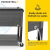 imagePermasteel 80 Quart Party Cooler Rolling Ice Chest with Wheels and Handles for Indoor Outdoor PatioGray