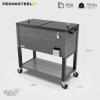 imagePermasteel 80 Quart Party Cooler Rolling Ice Chest with Wheels and Handles for Indoor Outdoor PatioGray