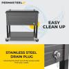 imagePermasteel 80 Quart Party Cooler Rolling Ice Chest with Wheels and Handles for Indoor Outdoor PatioGray