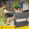 imagePermasteel 80 Quart Party Cooler Rolling Ice Chest with Wheels and Handles for Indoor Outdoor PatioGray