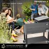imagePermasteel 80 Quart Party Cooler Rolling Ice Chest with Wheels and Handles for Indoor Outdoor PatioGray