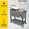 imagePermasteel 80 Quart Party Cooler Rolling Ice Chest with Wheels and Handles for Indoor Outdoor PatioGray