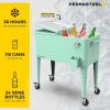 imagePermasteel 80 Quart Party Cooler Rolling Ice Chest with Wheels and Handles for Indoor Outdoor PatioMint
