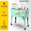 imagePermasteel 80 Quart Party Cooler Rolling Ice Chest with Wheels and Handles for Indoor Outdoor PatioMint