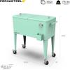 imagePermasteel 80 Quart Party Cooler Rolling Ice Chest with Wheels and Handles for Indoor Outdoor PatioMint