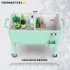 imagePermasteel 80 Quart Party Cooler Rolling Ice Chest with Wheels and Handles for Indoor Outdoor PatioMint