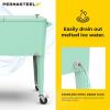 imagePermasteel 80 Quart Party Cooler Rolling Ice Chest with Wheels and Handles for Indoor Outdoor PatioMint