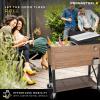 imagePermasteel 80 Quart Party Cooler Rolling Ice Chest with Wheels and Handles for Indoor Outdoor PatioOak Brown