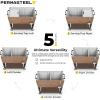imagePermasteel 80 Quart Party Cooler Rolling Ice Chest with Wheels and Handles for Indoor Outdoor PatioOak Brown