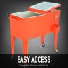 imagePermasteel 80 Quart Party Cooler Rolling Ice Chest with Wheels and Handles for Indoor Outdoor PatioOrange