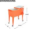 imagePermasteel 80 Quart Party Cooler Rolling Ice Chest with Wheels and Handles for Indoor Outdoor PatioOrange