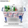 imagePermasteel 80 Quart Party Cooler Rolling Ice Chest with Wheels and Handles for Indoor Outdoor PatioPepsi Heritage Edition