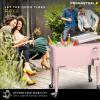 imagePermasteel 80 Quart Party Cooler Rolling Ice Chest with Wheels and Handles for Indoor Outdoor PatioPink