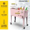 imagePermasteel 80 Quart Party Cooler Rolling Ice Chest with Wheels and Handles for Indoor Outdoor PatioPink