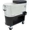 imagePermasteel 80 Quart Party Cooler Rolling Ice Chest with Wheels and Handles for Indoor Outdoor PatioSilver