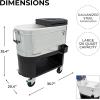 imagePermasteel 80 Quart Party Cooler Rolling Ice Chest with Wheels and Handles for Indoor Outdoor PatioSilver