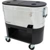imagePermasteel 80 Quart Party Cooler Rolling Ice Chest with Wheels and Handles for Indoor Outdoor PatioSilver