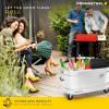 imagePermasteel 80 Quart Party Cooler Rolling Ice Chest with Wheels and Handles for Indoor Outdoor PatioSilver