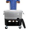 imagePermasteel 80 Quart Party Cooler Rolling Ice Chest with Wheels and Handles for Indoor Outdoor PatioSilver