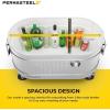 imagePermasteel 80 Quart Party Cooler Rolling Ice Chest with Wheels and Handles for Indoor Outdoor PatioSilver