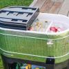 imagePermasteel 80 Quart Party Cooler Rolling Ice Chest with Wheels and Handles for Indoor Outdoor PatioSilver