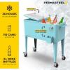 imagePermasteel 80 Quart Party Cooler Rolling Ice Chest with Wheels and Handles for Indoor Outdoor PatioTurquoise