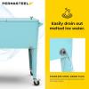 imagePermasteel 80 Quart Party Cooler Rolling Ice Chest with Wheels and Handles for Indoor Outdoor PatioTurquoise