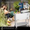 imagePermasteel 80 Quart Party Cooler Rolling Ice Chest with Wheels and Handles for Indoor Outdoor PatioWhite