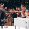 imagePermasteel 80 Quart Party Cooler Rolling Ice Chest with Wheels and Handles for Indoor Outdoor PatioWhite
