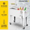 imagePermasteel 80 Quart Party Cooler Rolling Ice Chest with Wheels and Handles for Indoor Outdoor PatioWhite