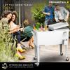 imagePermasteel 80 Quart Party Cooler Rolling Ice Chest with Wheels and Handles for Indoor Outdoor PatioWhite
