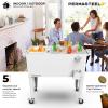 imagePermasteel 80 Quart Party Cooler Rolling Ice Chest with Wheels and Handles for Indoor Outdoor PatioWhite