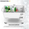 imagePermasteel 80 Quart Party Cooler Rolling Ice Chest with Wheels and Handles for Indoor Outdoor PatioWhite