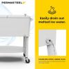 imagePermasteel 80 Quart Party Cooler Rolling Ice Chest with Wheels and Handles for Indoor Outdoor PatioWhite