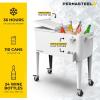 imagePermasteel 80 Quart Party Cooler Rolling Ice Chest with Wheels and Handles for Indoor Outdoor PatioWhite