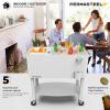 imagePermasteel 80 Quart Party Cooler Rolling Ice Chest with Wheels and Handles for Indoor Outdoor PatioWhite