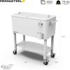 imagePermasteel 80 Quart Party Cooler Rolling Ice Chest with Wheels and Handles for Indoor Outdoor PatioWhite