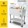 imagePermasteel 80 Quart Party Cooler Rolling Ice Chest with Wheels and Handles for Indoor Outdoor PatioWhite