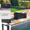 imagePermasteel 80Qt Antique Patio Cooler for Outside  Outdoor Beverage Cooler Bar Cart Rolling Cooler with Wheels and Handles Wooden Teak Accent BlackBlack