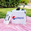 imagePermasteel Retro Vintage 14Qt Portable Ice Chest Hard Metal Beverage Cooler Personal Cooler for Camping Beach Picnic Classic Style WhitePepsi White
