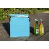 imagePermasteel Retro Vintage 14Qt Portable Ice Chest Hard Metal Beverage Cooler Personal Cooler for Camping Beach Picnic Classic Style WhiteTurquoise