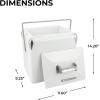 imagePermasteel Retro Vintage 14Qt Portable Ice Chest Hard Metal Beverage Cooler Personal Cooler for Camping Beach Picnic Classic Style WhiteWhite