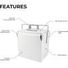 imagePermasteel Retro Vintage 14Qt Portable Ice Chest Hard Metal Beverage Cooler Personal Cooler for Camping Beach Picnic Classic Style WhiteWhite