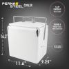 imagePermasteel Retro Vintage 14Qt Portable Ice Chest Hard Metal Beverage Cooler Personal Cooler for Camping Beach Picnic Classic Style WhiteWhite